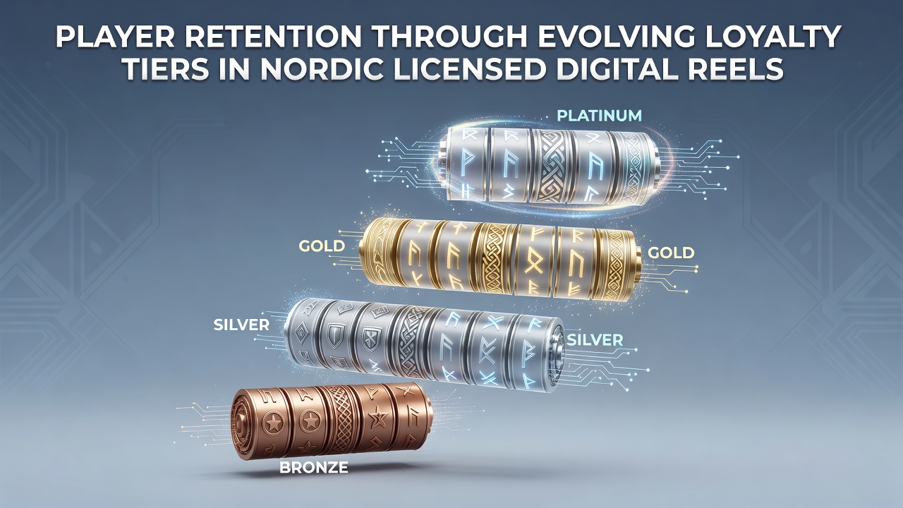 Illustration af loyalitetstrin i nordiske spilleautomater med lagdelte belønninger og spillerprofiler